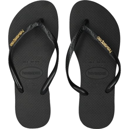 Havaianas Slim Logo Metallic Slippers - Zwart - Goud
