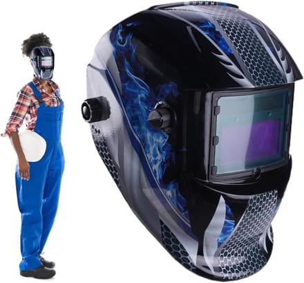 Lasmasker - Automatisch donker - Oogbescherming - Breed kijkscherm - 339 cm - Blauw