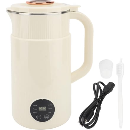 Machine à lait de soja électrique, lames en acier inoxydable en forme de X, faible bruit, écran tactile intelligent, soja L blanc
