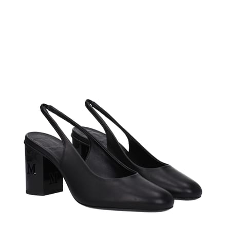 Max Mara Zwarte Leren Hakken