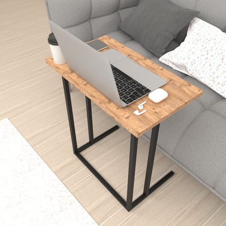 Bureau Högsby laptoptafel 65,5x60x35,5 cm eiken en zwart