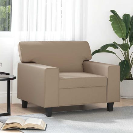 vidaXL - Fauteuil - 60 - cm - kunstleer - cappuccinokleurig
