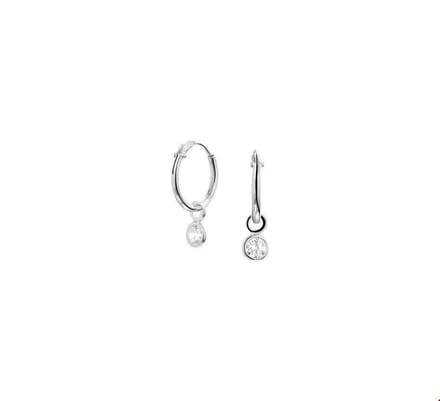 TFT Oorring Zirkonia Zilver Gerhodineerd Glanzend