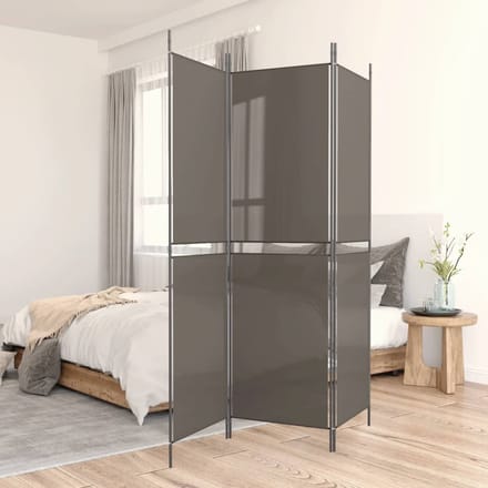 vidaXL - Kamerscherm - met - 3 - panelen - 150x200 - cm - stof - antracietkleurig