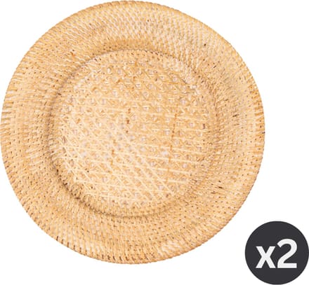 Onderbord RATTN - SET/2 - dia 22-32 cm, beige