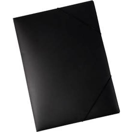 Mappen met 3 flappen en elastiek PP EICHNER  A3-formaat, zwart, 5 stuks