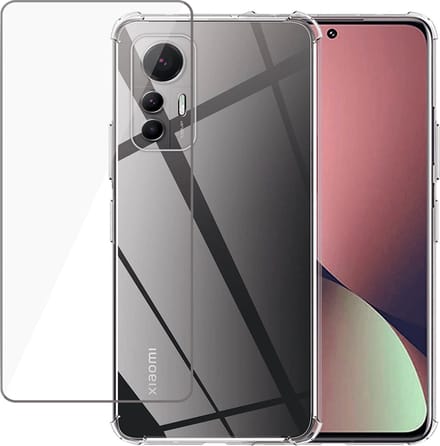 Hoesje geschikt voor Xiaomi 12 Lite Transparant met Screenprotector Set - Gehard Glas Tempered Glass Screen Protector