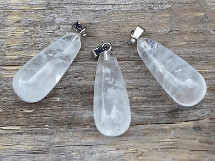 Edelsteen Bergkristal (kegel) hanger