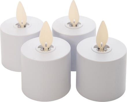 LED-theelichten met afstandsbediening | Wit | Ø 3,8 cm | H 5 cm | Set van 4 | Anna’s Collection