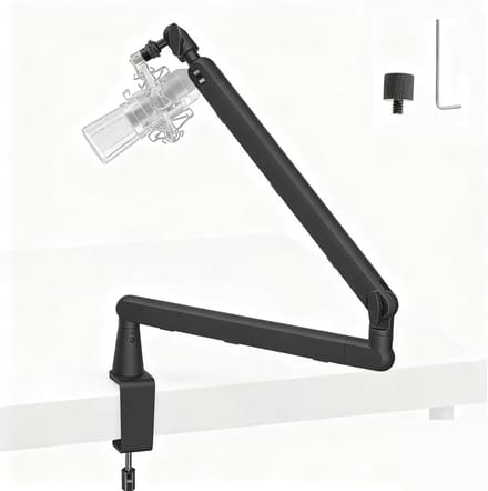 Microfoon Arm - Microfoonstandaard - Opnemen Podcasts - Verstelbare Hoogte - 40 cm - Zwart