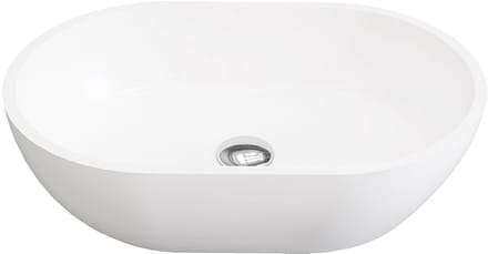 Vente-unique Ovale wastafel van solid surface - Wit - 58 cm - SENGLI