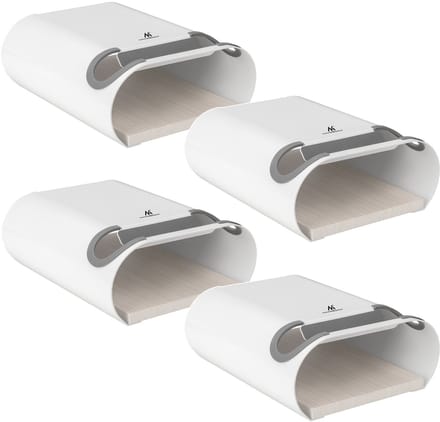 Maclean - Set van 4 stuks Opbergbeugel fiets - fietshouder - Wandgemonteerd Fietsenrek met plank - Max 25kg - Wit