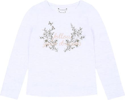 Bedrukte ecru blouse