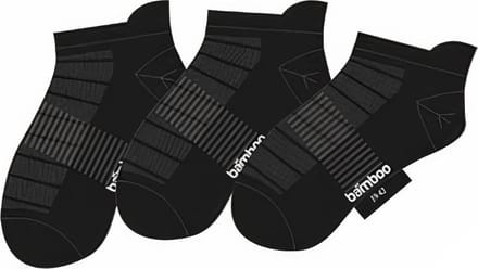 Apollo Enkelsokken Bamboevezel/polyester Zwart 3 Paar Mt 35/38