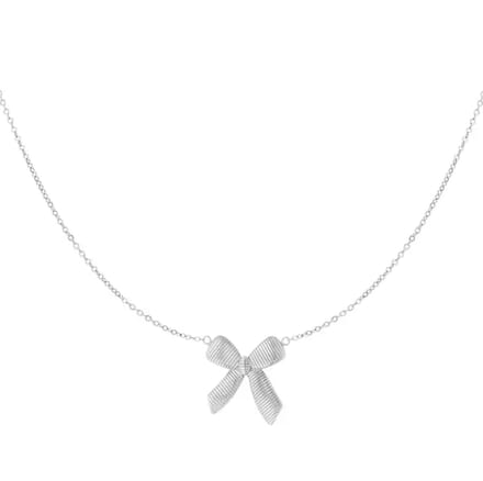 Simpele ketting met strik - zilver