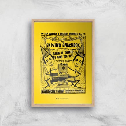 Decorsome x Harry Potter Skiving Giclee Art Print - A3 - Wooden Frame
