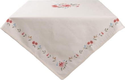 Clayre & Eef Tafelkleed 100x100 cm Beige Katoen Rozen