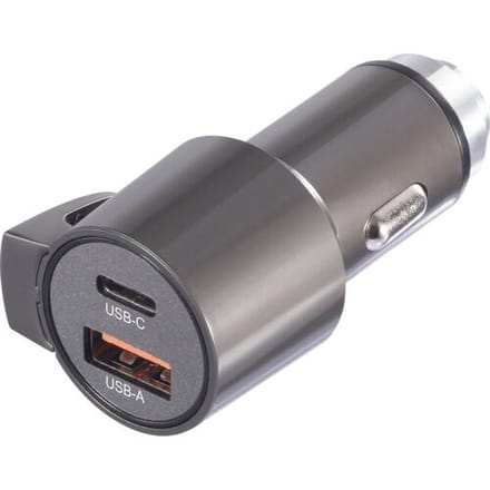 VOLTCRAFT VC-CPS-45W USB-oplader 1x USB-A, 1x USB-C Zwart Auto