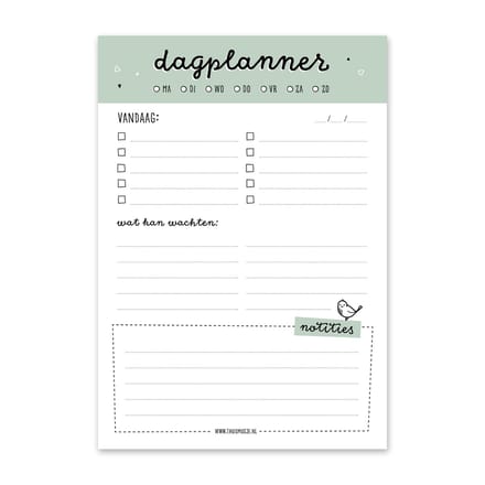 Thuismusje Dagplanner - A5 formaat - Kladblok - Werkplanner - Huiswerkplanner