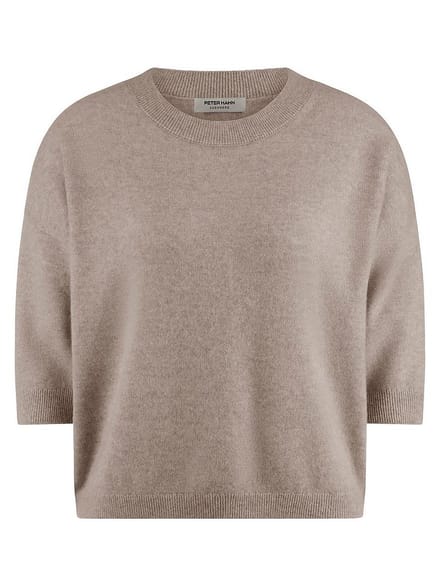 Trui ronde hals 100% kasjmier Van Peter Hahn beige