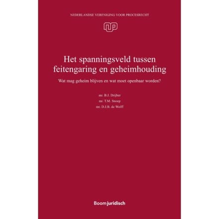 Het Spanningsveld Tussen Feitengaring En Geheimhouding - Nvvp-Reeks - B.J. Drijber