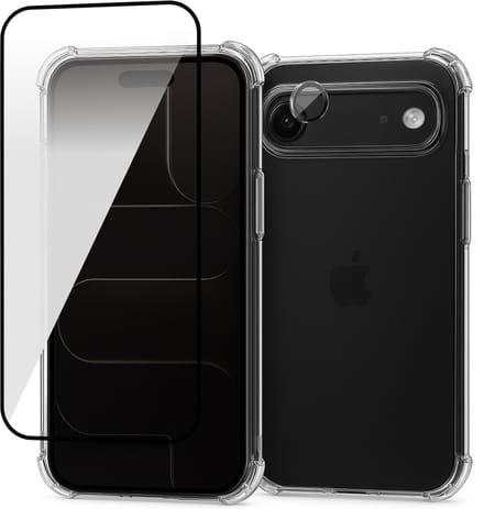 Hoesje geschikt voor iPhone 17 Air - Screenprotector Volledig Dekkend Glas & Camera Protector - Shockproof Transparant