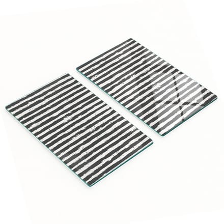 Set van gehard glazen snijplanken met een gestreept patroon, 2x30x52 cm
