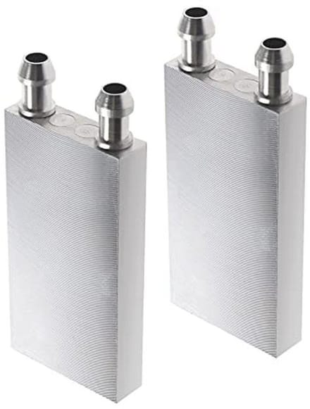Waterkoelblok van aluminium 40 x 80 x 12 mm voor waterkoeling en CPU koeling