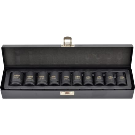 AWTools - Set van Slagmoersleutels 1/2" - 10 Delig - Chroom-Molybdeen - Ergonomische Koffer