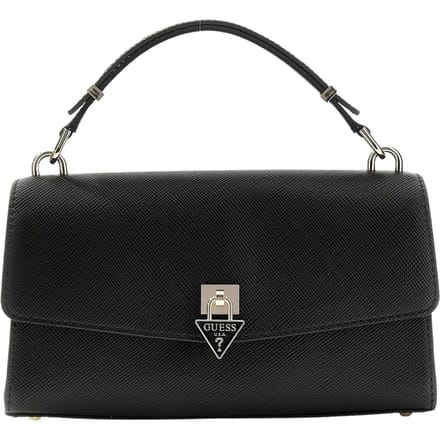 GUESS schoudertas handtas Patsie Top Handle Flap Bag Black zwart
