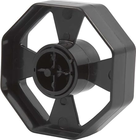Plakbandhouder wiel, B: 25 mm, d 7,5 cm, zwart, 1 stuk