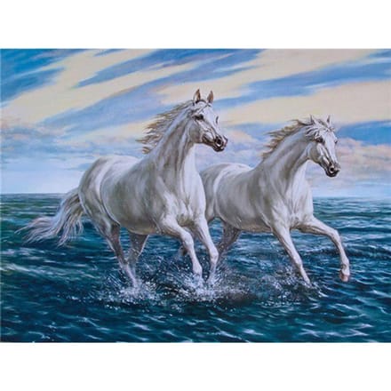 Peinture Diamant 5D Cheval Broderie Diamant Forage Rond Complet Point de Croix 20X30CM gray