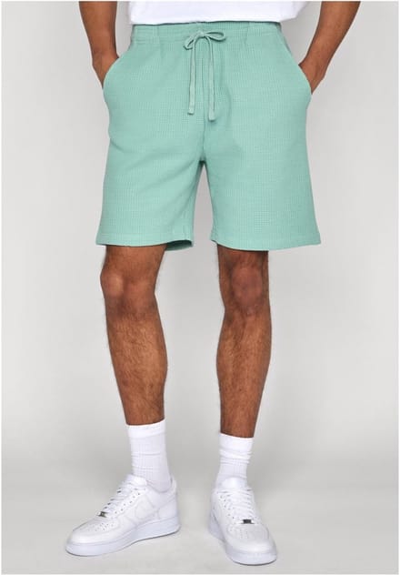 Urban Classics - Thermal Waffle Korte broek - M - Mintgroen