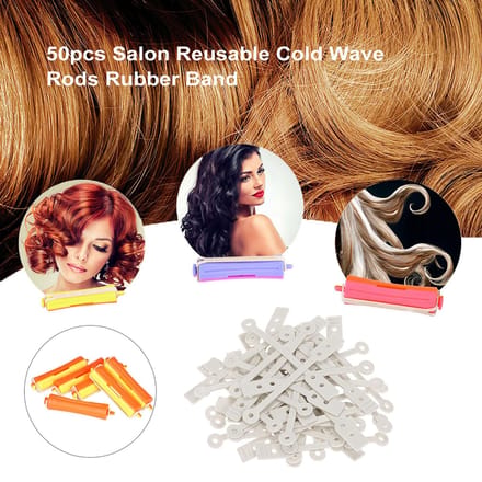 50 bigoudis élastiques réutilisables pour coiffure, effet wavy, pour permanentes et permanentes.