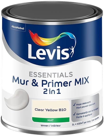 Levis - Essentials Mur & Primer Mix - Clear Yellow B10 - Mengverf - 1 L