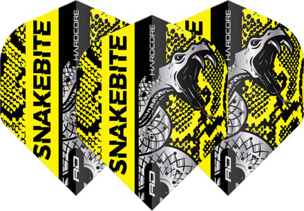 Red Dragon Peter Wright Hardcore Snakebite Coiled Snake Yellow - Dart Flights