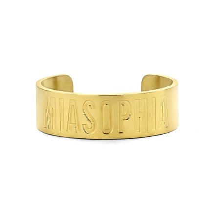 MIASOPHIA 4-MS22005 Stalen Bangle Open - 20mm Breed - Tekst - 58x45mm - Staal - Goudkleurig