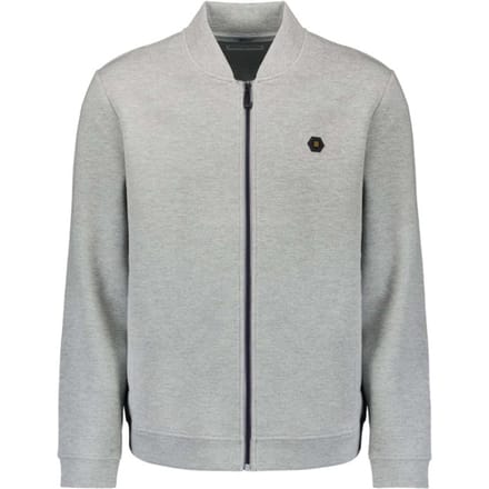 No Excess Sweater full zipper pique bomber grey melange
