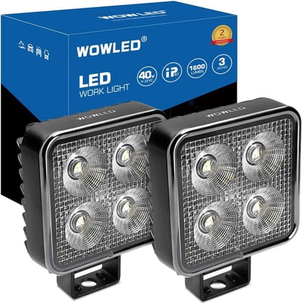 Set van 2 Vierkante LED Werklampen 12 Volt voor Auto en Motor
