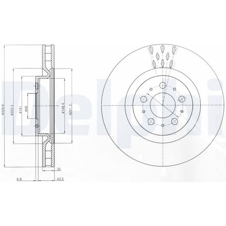 Remschijf DELPHI BG4305C