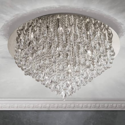 ORION Celeste plafondlamp met K9 kristallen, Ø75cm chroom