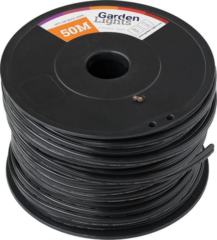 Garden Lights: Hoofdkabel Flex 50 Meter - Zwart