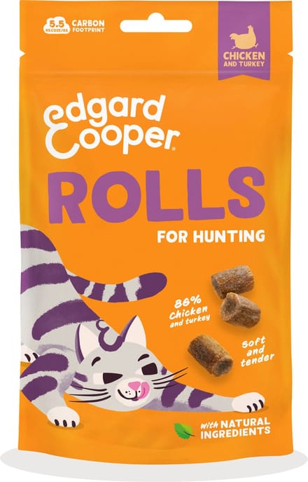 Edgard&Cooper Rolls - Kattensnack - Kip Kalkoen 45 g