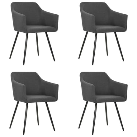 vidaXL Eetkamerstoelen 4 st stof donkergrijs