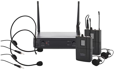 SubZero VOXLINK Dubbel Lavalier en Headset Draadloos Microfoonsysteem
