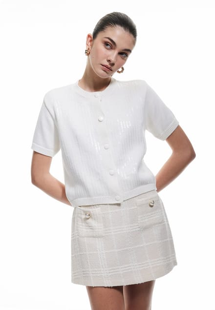 Ronde kraag Boxy Cardigan