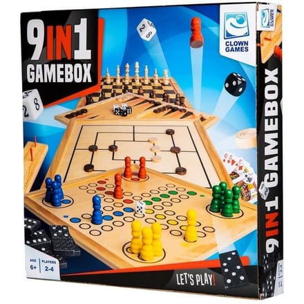 Clown Games 9-In-1 Spellendoos Hout