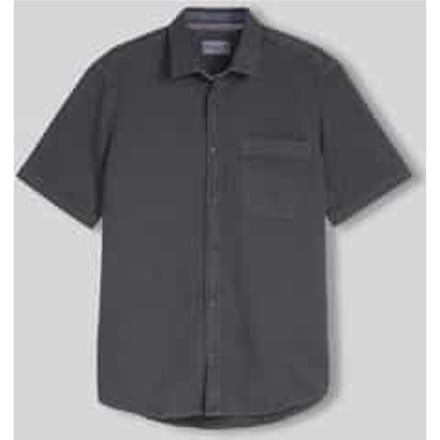 Tom Tailor - Regular fit overhemd met korte mouwen en wafelstructuur - Maat M - Tarmac Grey