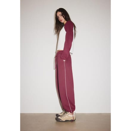Stradivarius Sweatpants met bies en stoppers  Donkerrood XS