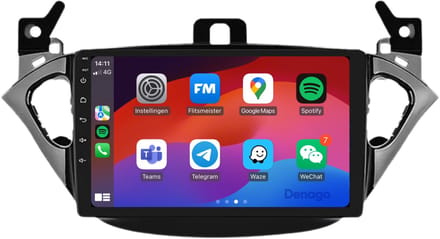 CarPlay autoradio geschikt voor Opel Corsa | 2014 t/m 2019 | Android 13 | Draadloos Apple CarPlay & Android Auto | 2GB + 32GB | QuadCore processor | Denago DNG-A43 | 2025 model | 2014 2015 2016 2017 2018 2019 | Bluetooth & Wifi